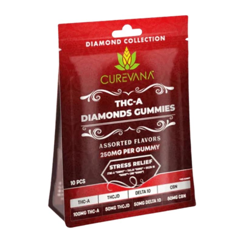 Curevana THC-A Diamond Assorted Gummies 10ct 250mg Per Gummy
