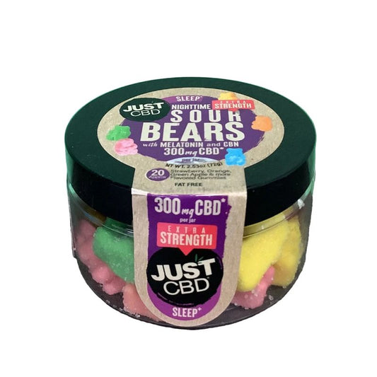 JUST CBD Sleep Nighttime Sour Bears 300mg Gummies Extra Strength