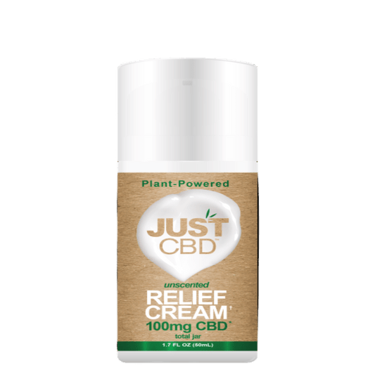 JUST CBD AIRLESS PUMP RELIEF CREAM – 100MG 50ML