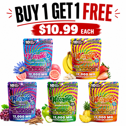 Wunder Ultra High Potiency Blend Mushroom Gummies 10ct 12000mg+