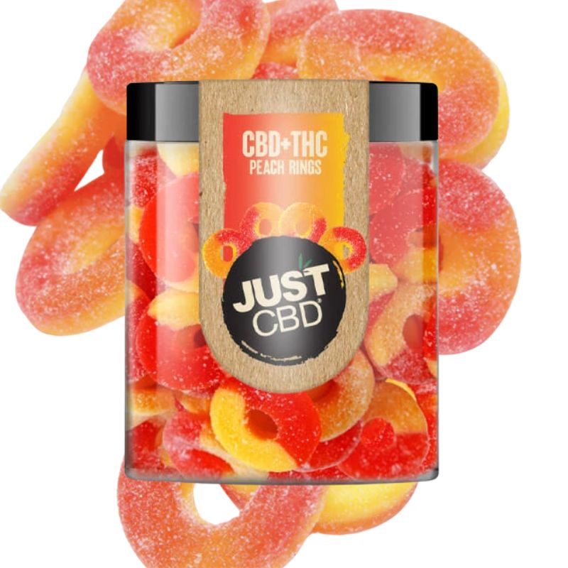 JUST CBD Gummies CBD+THC - Peach Rings