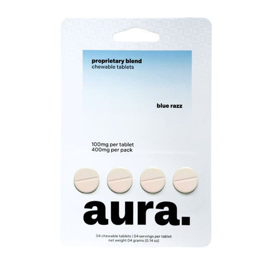 Aura. Propietary Blend Kratom Chewable Tablets 4ct 100mg Per Tablet