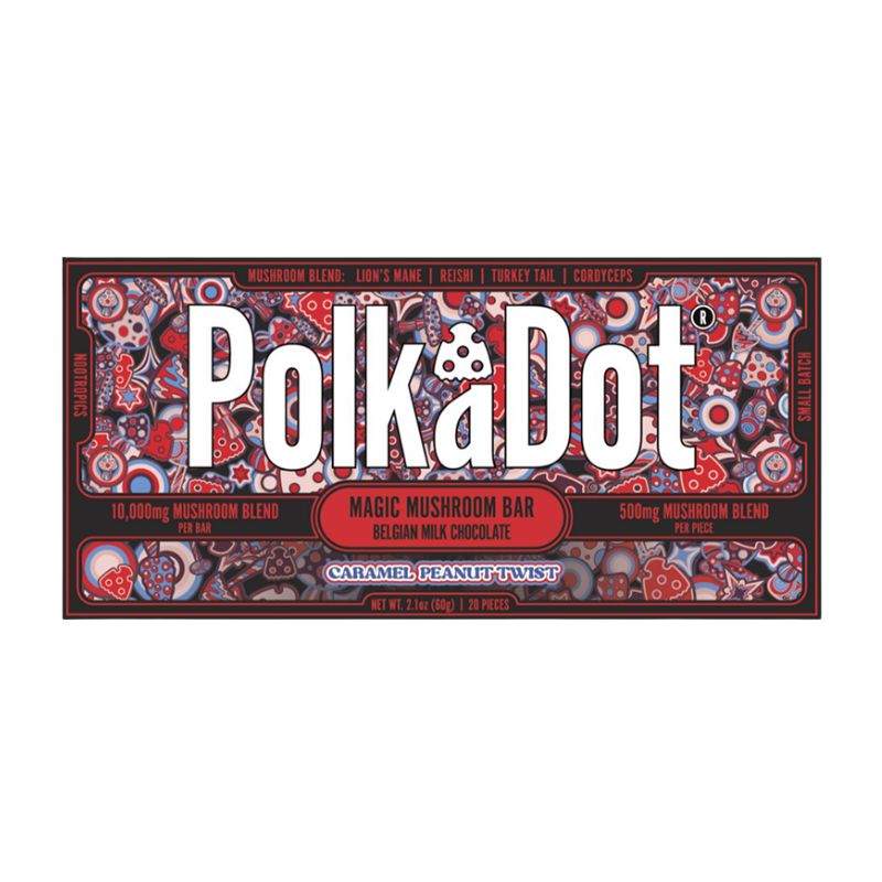 Polka Dot Magic Mushroom Blend Chocolate Bar 20ct 500mg Per Piece