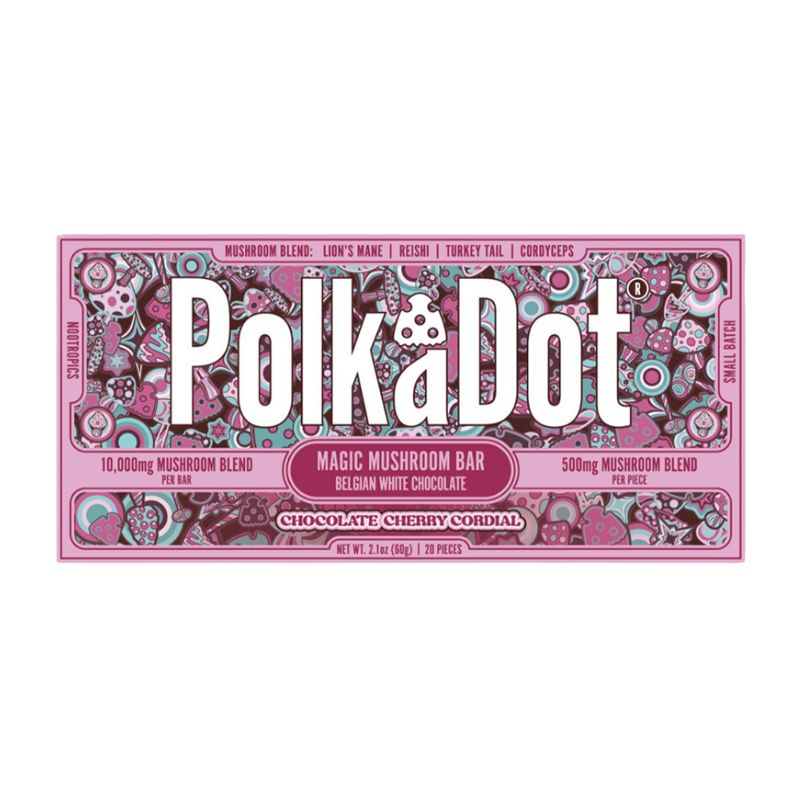 Polka Dot Magic Mushroom Blend Chocolate Bar 20ct 500mg Per Piece