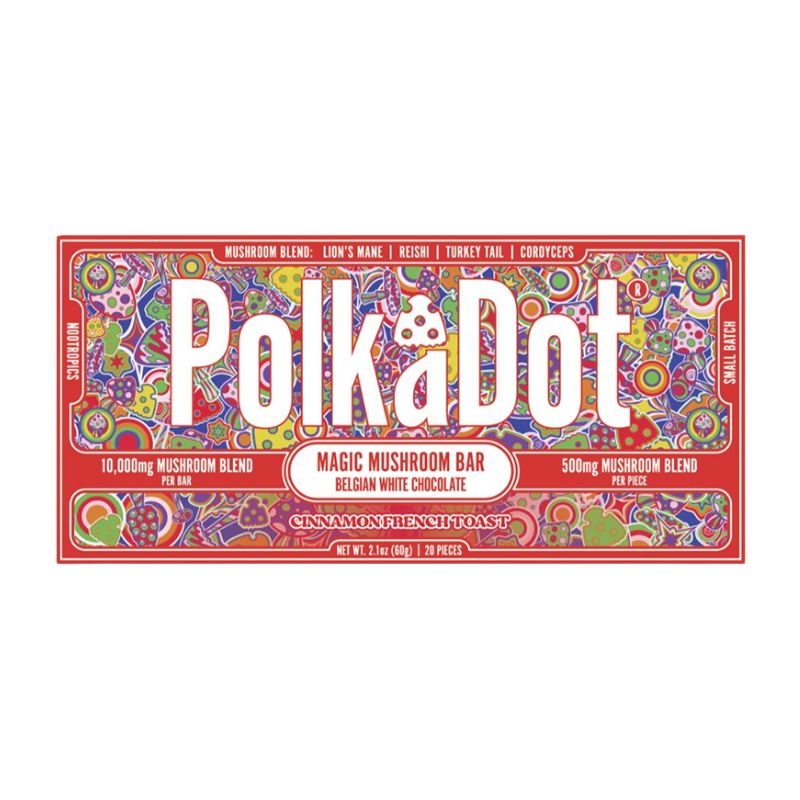Polka Dot Magic Mushroom Blend Chocolate Bar 20ct 500mg Per Piece