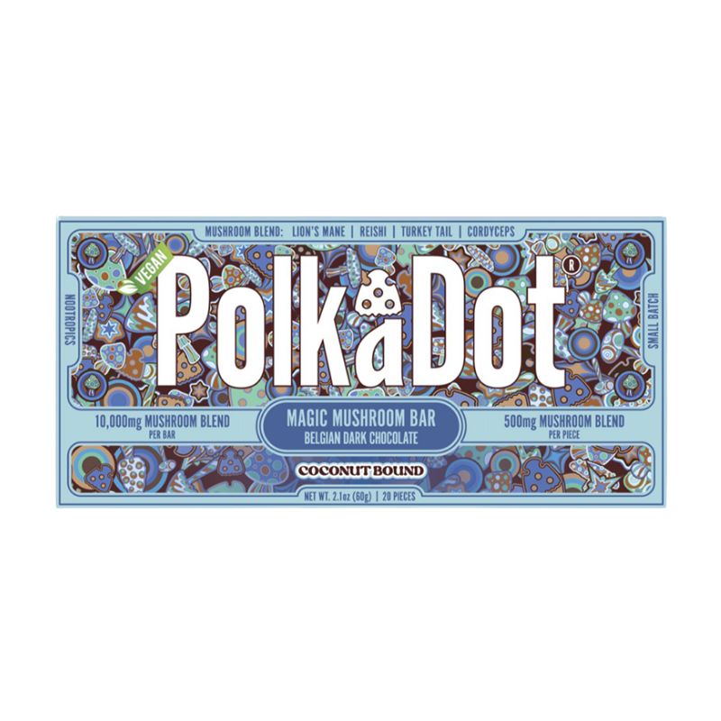 Polka Dot Magic Mushroom Blend Chocolate Bar 20ct 500mg Per Piece