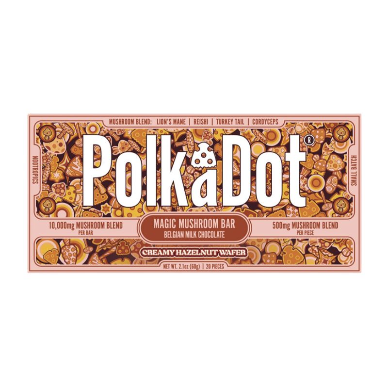 Polka Dot Magic Mushroom Blend Chocolate Bar 20ct 500mg Per Piece