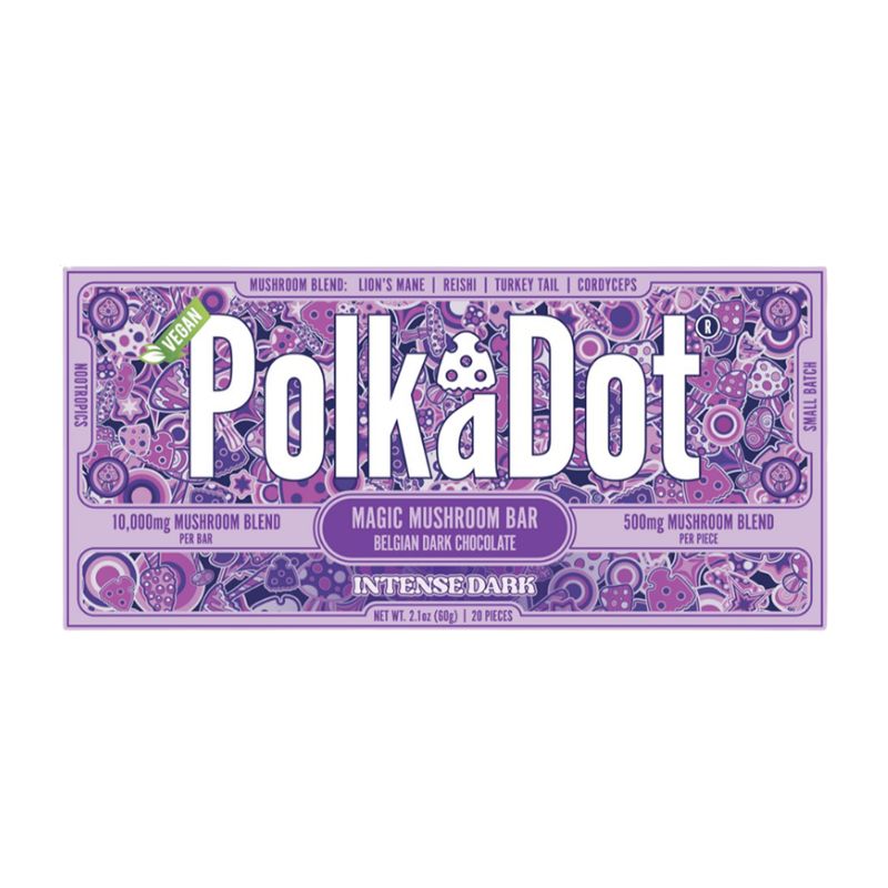 Polka Dot Magic Mushroom Blend Chocolate Bar 20ct 500mg Per Piece