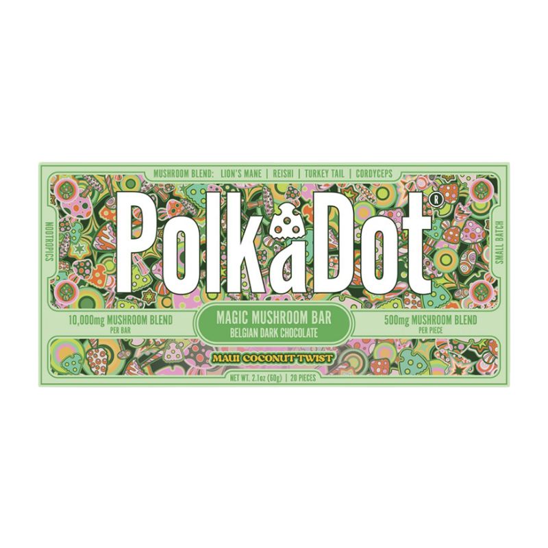 Polka Dot Magic Mushroom Blend Chocolate Bar 20ct 500mg Per Piece