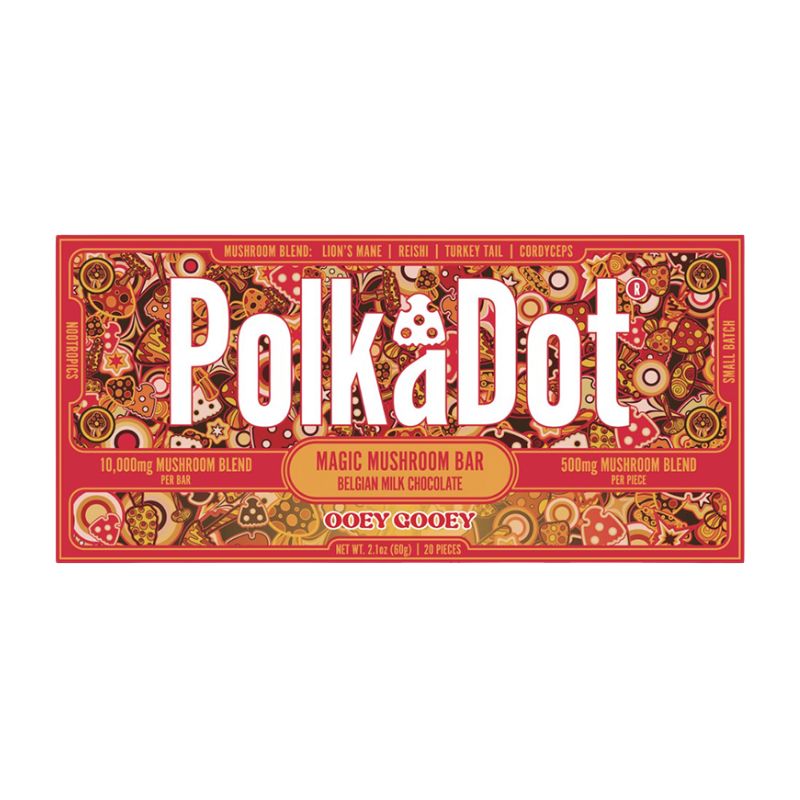 Polka Dot Magic Mushroom Blend Chocolate Bar 20ct 500mg Per Piece