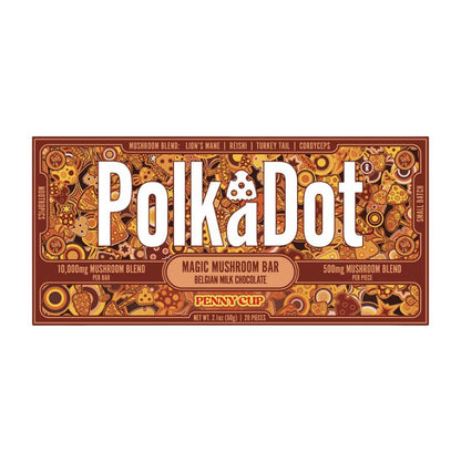 Polka Dot Magic Mushroom Blend Chocolate Bar 20ct 500mg Per Piece