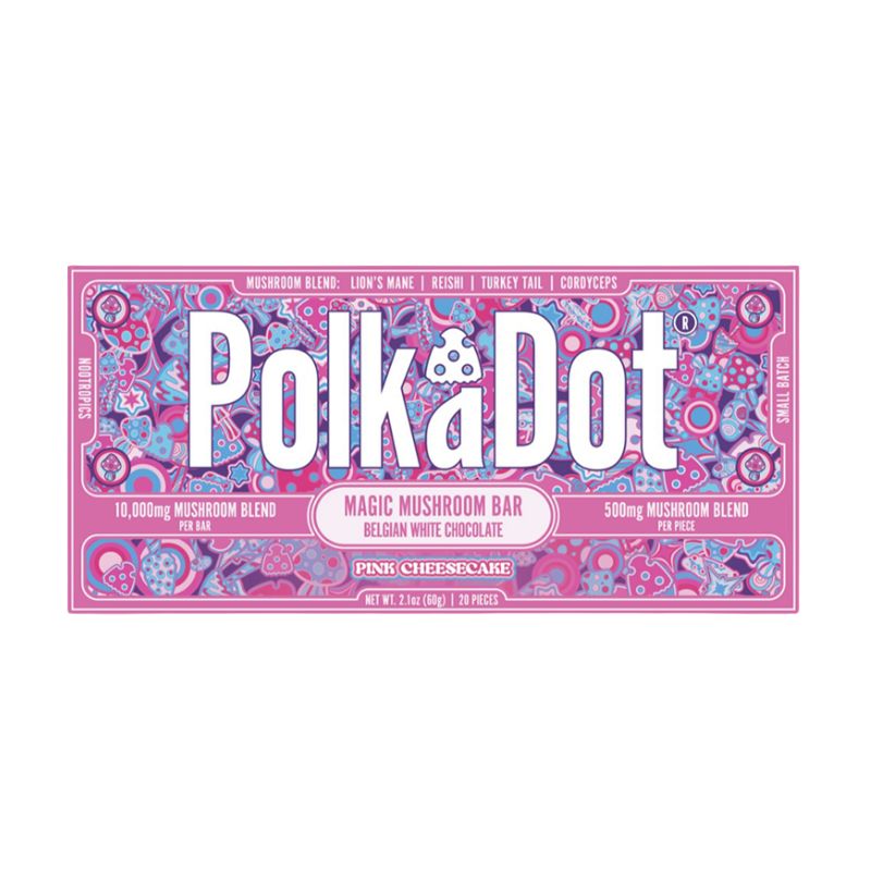 Polka Dot Magic Mushroom Blend Chocolate Bar 20ct 500mg Per Piece
