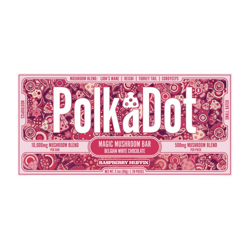 Polka Dot Magic Mushroom Blend Chocolate Bar 20ct 500mg Per Piece