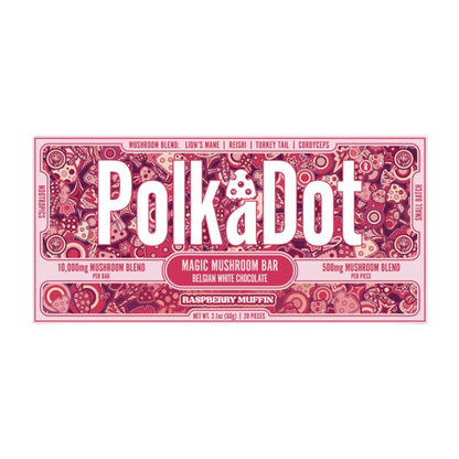 Polka Dot Magic Mushroom Blend Chocolate Bar 20ct 500mg Per Piece