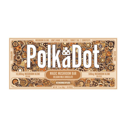 Polka Dot Magic Mushroom Blend Chocolate Bar 20ct 500mg Per Piece