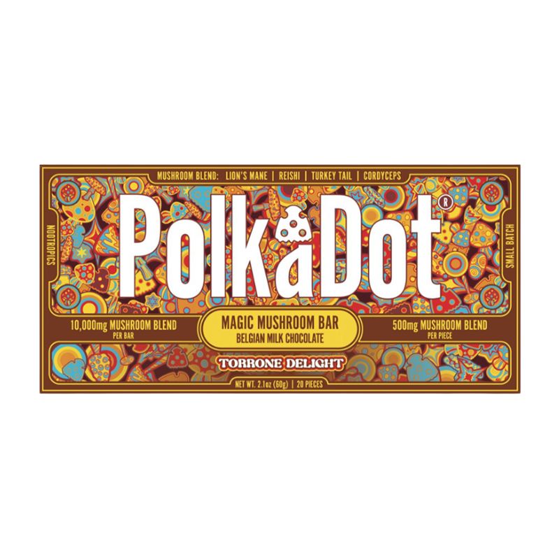 Polka Dot Magic Mushroom Blend Chocolate Bar 20ct 500mg Per Piece