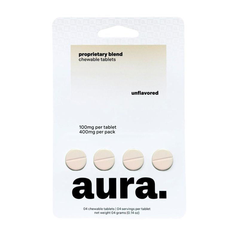 Aura. Propietary Blend Kratom Chewable Tablets 4ct 100mg Per Tablet